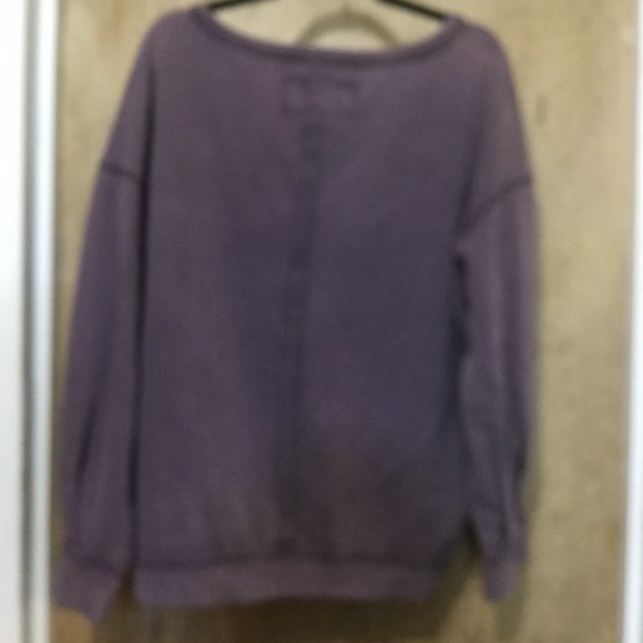 NWT We the Free V-neck sweat shirt color is called mushroom over sized size M - Picture 6 of 6